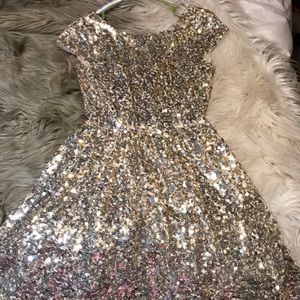 Gold sequin dress